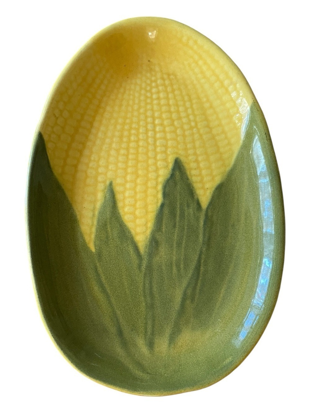 Vintage Shawnee USA Corn King Dish Oven Proof Yellow Green Pottery Farmhouse